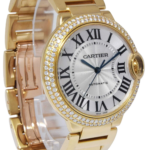 Cartier Ballon Bleu 36mm 18k Yellow Gold Diamond Bezel Watch WE9004Z3 3002