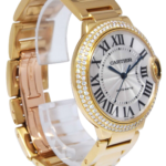 Cartier Ballon Bleu 36mm 18k Yellow Gold Diamond Bezel Watch WE9004Z3 3002