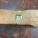 Cartier Panthere Small 18k Yellow Gold Silver Dial Ladies 22mm Quartz Watch 1070