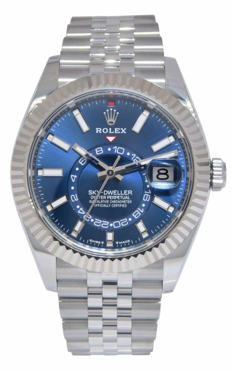 NEW Rolex Sky-Dweller 18k WG/Steel Blue Dial 42mm Jubilee Watch B/P '24 336934