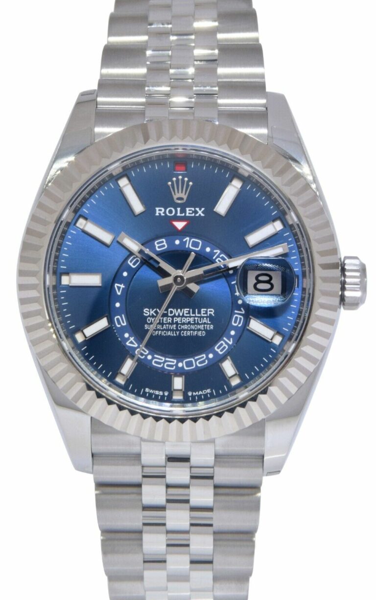 NEW Rolex Sky-Dweller 18k WG/Steel Blue Dial 42mm Jubilee Watch B/P '24 336934