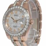 Rolex Datejust Pearlmaster 18k Rose Gold Diamond Ladies 34mm Watch B/P 81285