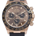 Rolex Daytona 18k Rose Gold / Ceramic Chocolate Oysterflex Watch B/P '21 116515