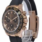 Rolex Daytona 18k Rose Gold / Ceramic Chocolate Oysterflex Watch B/P '21 116515