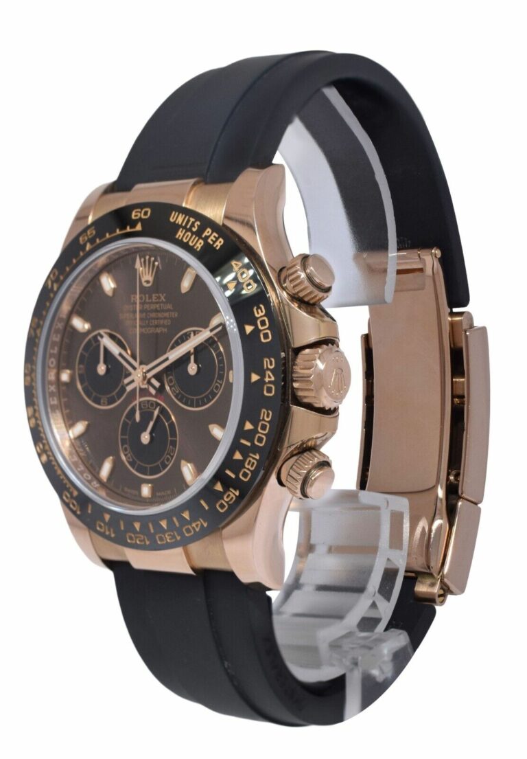 Rolex Daytona 18k Rose Gold / Ceramic Chocolate Oysterflex Watch B/P '21 116515