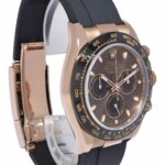 Rolex Daytona 18k Rose Gold / Ceramic Chocolate Oysterflex Watch B/P '21 116515