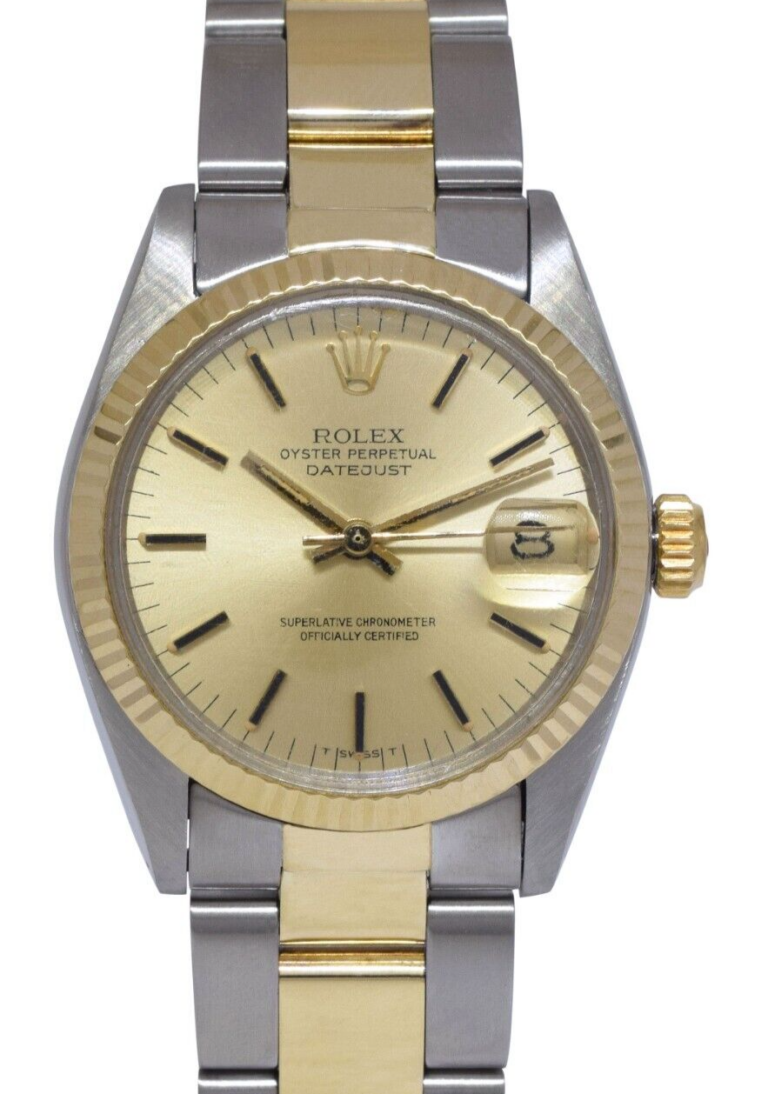 Rolex Datejust 14k Yellow Gold/Steel Champagne Dial 31mm Watch +Papers '79 6827