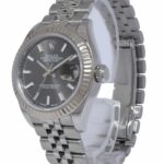 Rolex Datejust 28 Steel 
18k Gold Bezel Dark Gray Dial Ladies Watch 279174