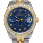 Rolex Datejust 18k Yellow Gold/Steel Blue Jubilee 
Diamond 31mm Watch '87 68273