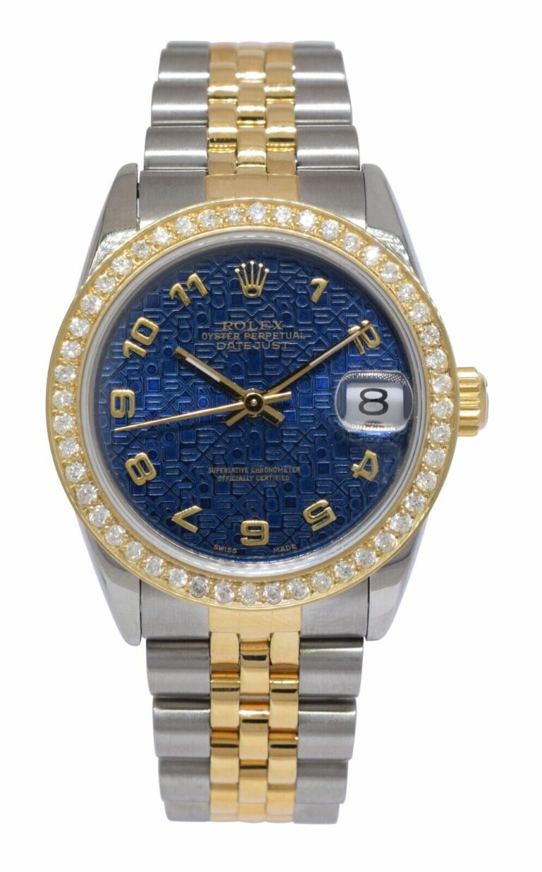 Rolex Datejust 18k Yellow Gold/Steel Blue Jubilee 
Diamond 31mm Watch '87 68273