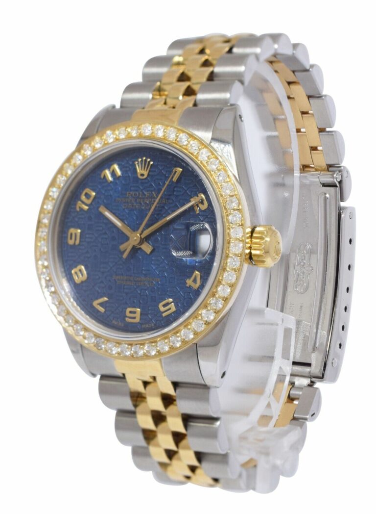 Rolex Datejust 18k Yellow Gold/Steel Blue Jubilee 
Diamond 31mm Watch '87 68273