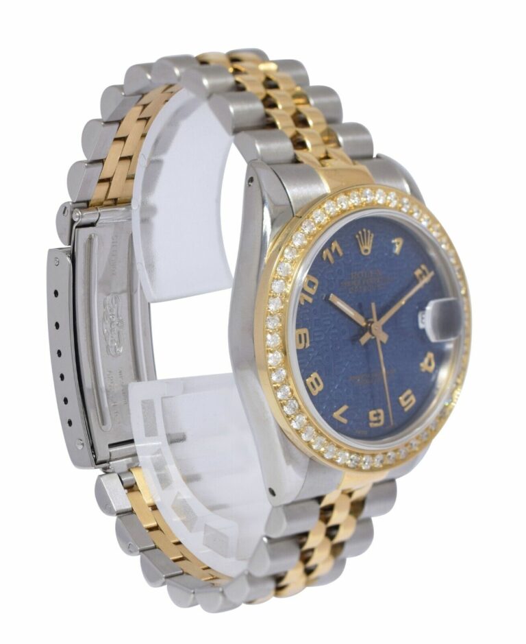 Rolex Datejust 18k Yellow Gold/Steel Blue Jubilee 
Diamond 31mm Watch '87 68273