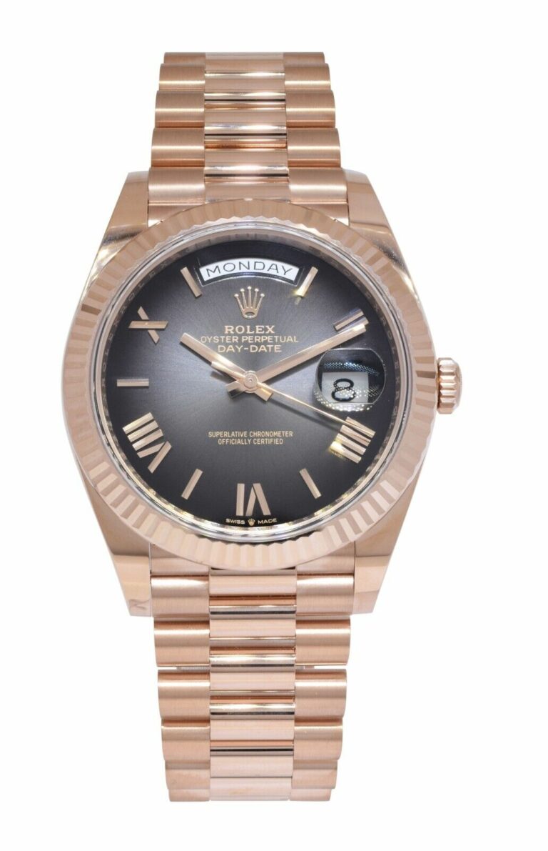 NEW Rolex Day-Date 40 President 18k Rose Gold Slate Ombre Watch B/P '24 228235