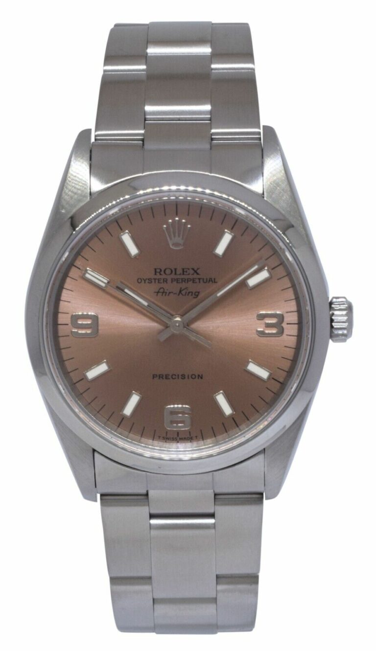 Rolex Air-King Precision Steel Salmon Dial 34mm Automatic Watch U 14000