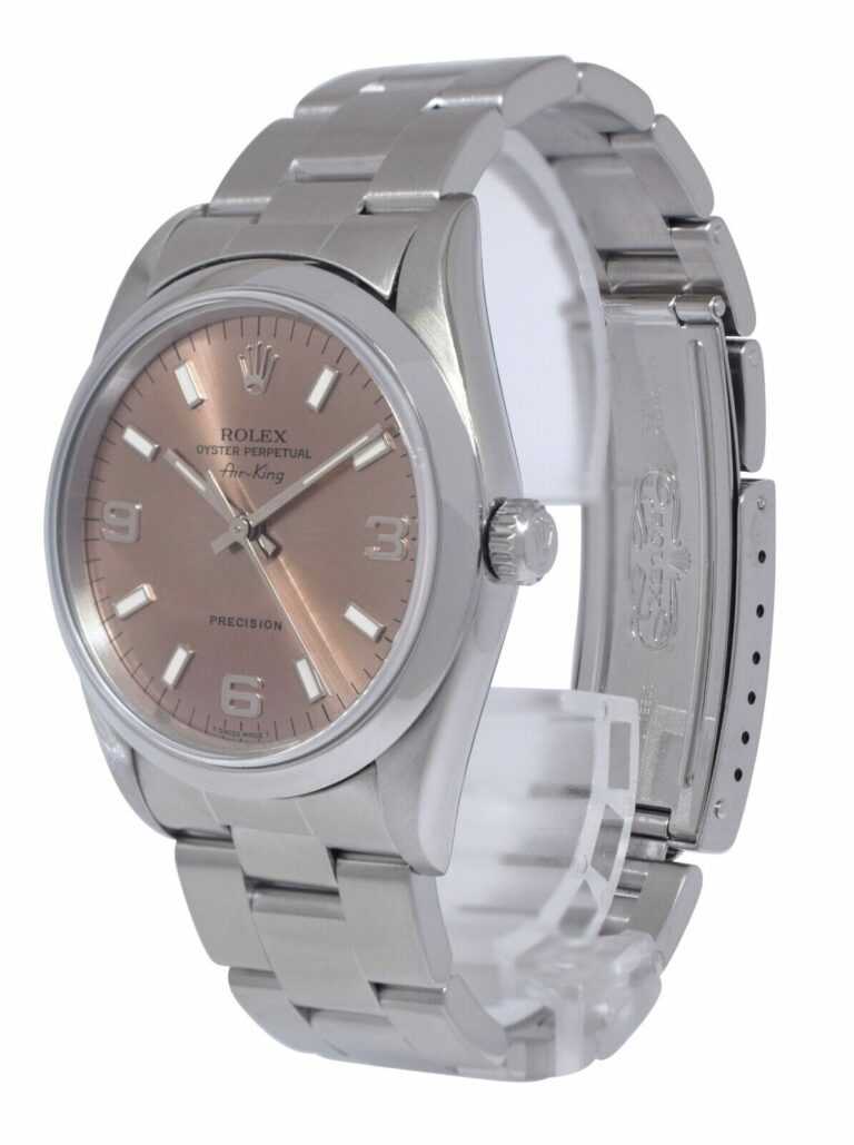 Rolex Air-King Precision Steel Salmon Dial 34mm Automatic Watch U 14000