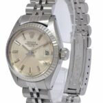 Rolex Date Steel 
Gold Bezel Silver Dial Ladies 26mm Vintage Watch '79 6917