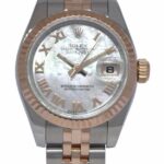 Rolex Datejust 18k Rose Gold/Steel MOP Roman Dial Ladies 26mm Watch V 179171