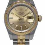 Rolex Datejust 18k Yellow Gold/Steel Champagne Index Ladies 26mm Watch Z 179173