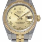 Rolex Datejust 18k Yellow Gold/Steel Champagne Roman Ladies 26mm Watch M 179173