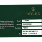 Rolex Datejust Steel Rhodium Wave Diamond 36mm Watch +Card '12 116244