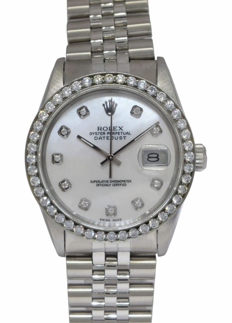 Rolex Datejust Steel MOP Diamond Dial/Bezel 36mm Watch '78 16014