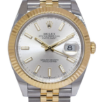 Rolex Datejust 41 18k Yellow Gold/Steel Silver Dial Jubilee Watch +Card 126333