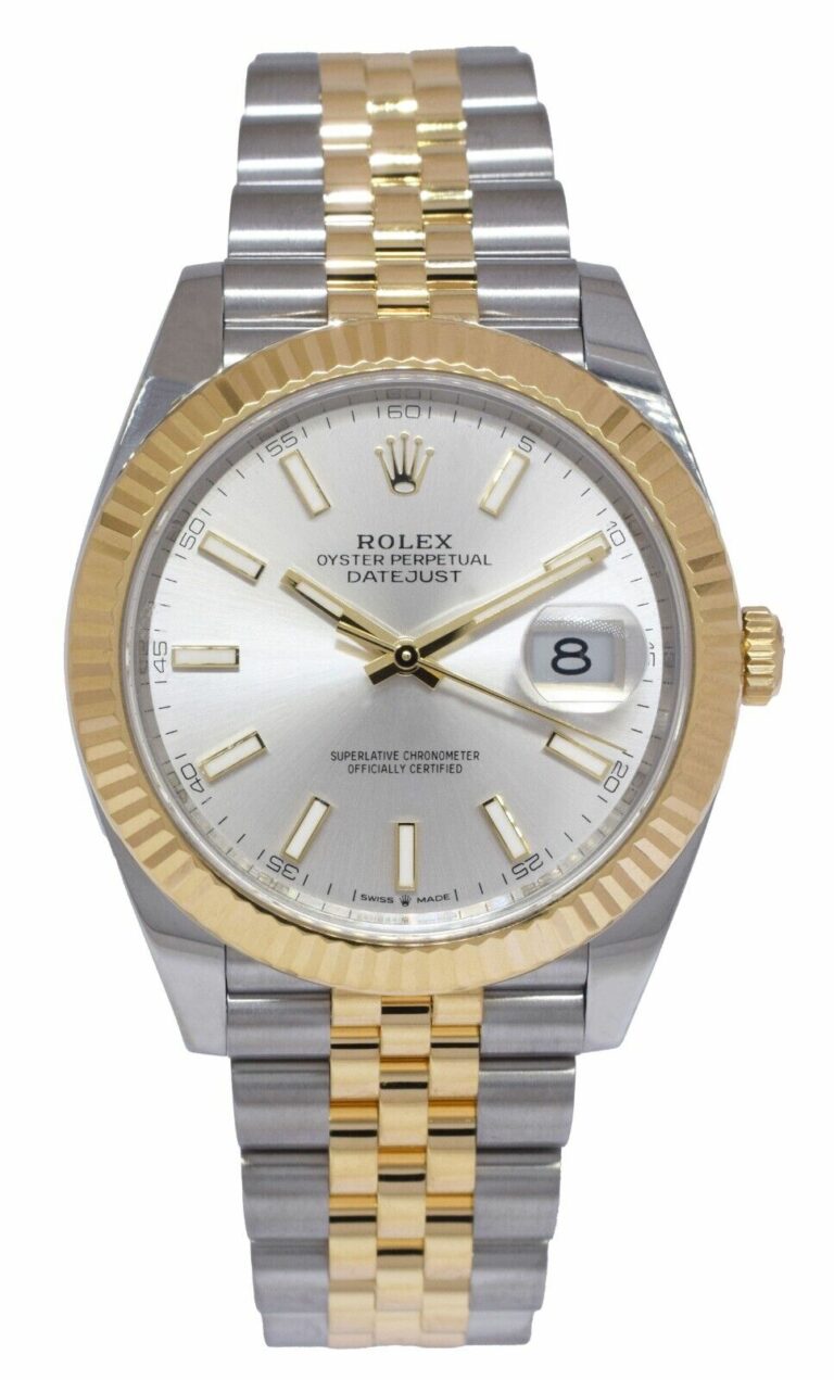 Rolex Datejust 41 18k Yellow Gold/Steel Silver Dial Jubilee Watch +Card 126333