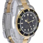 Rolex Submariner Date 18k Yellow Gold/Steel Black Mens 40mm Watch M 16613 T