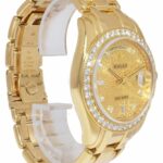 Rolex Masterpiece 18k Yellow Gold Champagne Jubilee Diamond 39mm Watch B/P 18948