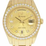 Rolex Masterpiece 18k Yellow Gold Champagne Jubilee Diamond 39mm Watch B/P 18948